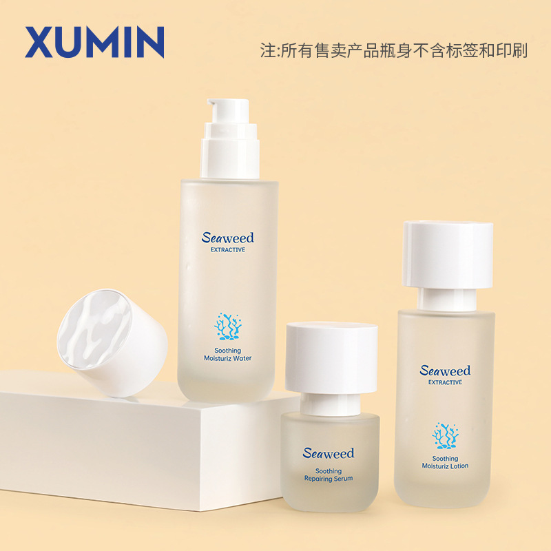现货化妆品玻璃磨砂套装瓶 30-50g面霜膏霜瓶30-100ml压泵乳液瓶|undefined
