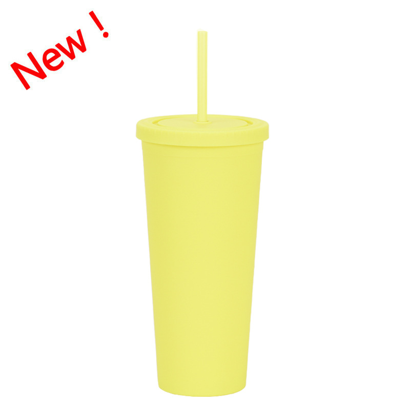 Taza paja plástico 24OZ, doble capa