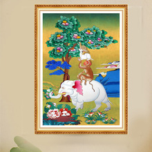 十字绣满绣印花十字绣 厂家批发直供一件代发 客厅吉祥四瑞