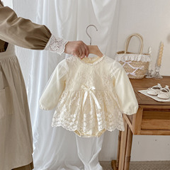 婴儿衣服女宝宝春秋公主裙子满月服周岁礼服新生百天包屁衣连衣裙