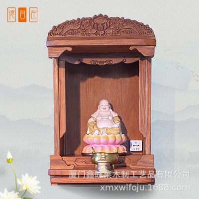 佛龛供台家用壁挂式观音佛像供奉台神位财神爷吊柜神台实木佛柜
