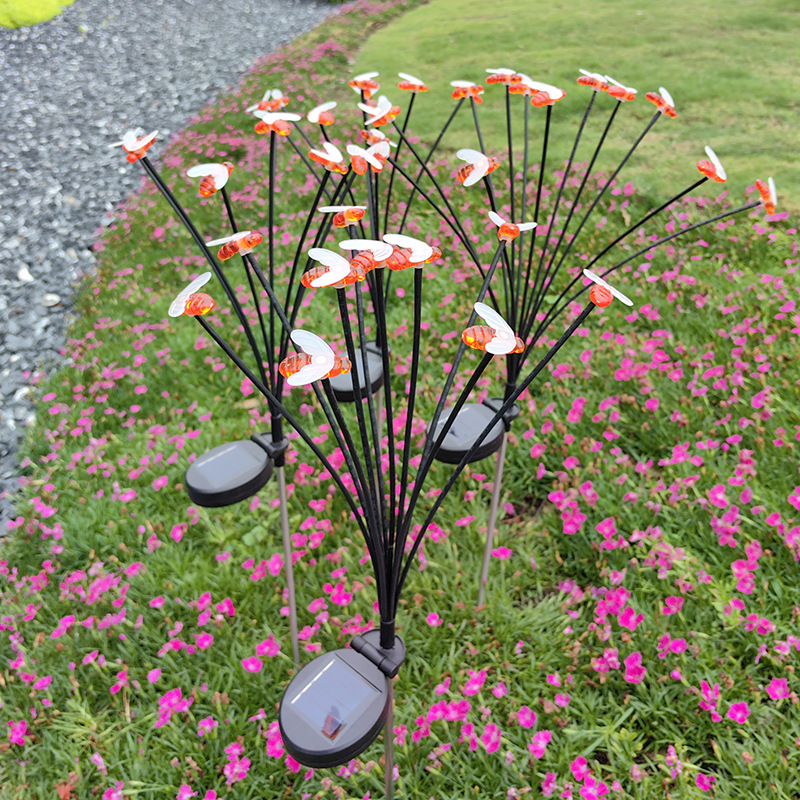 Outdoor Waterproof Solar Bee Light Animal Swing Firefly Decorative Light Atmosphere Light Swing Lawn Light