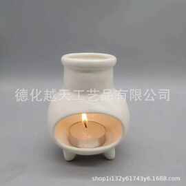 INS欧美风格一体式莫兰迪色亚光色釉效果陶瓷火炉陶瓷亚光香薰炉