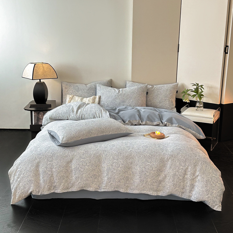 Una clase de madres y bebés de algodón molido cuatro piezas Nantong ropa de cama textil de algodón sábanas de cama cuatro piezas