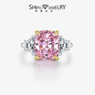 Shi Pei's new 925 silver 6 karat high carbon diamond ring European and American style women's diamond ring personality atmosphere ring a generation of hair