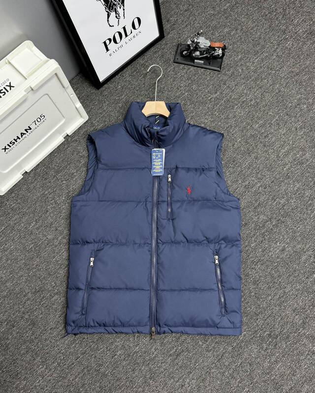 跨境高品质RL拉夫小马刺绣立领防沾水羽绒服保暖羽绒马甲男情侣款|undefined