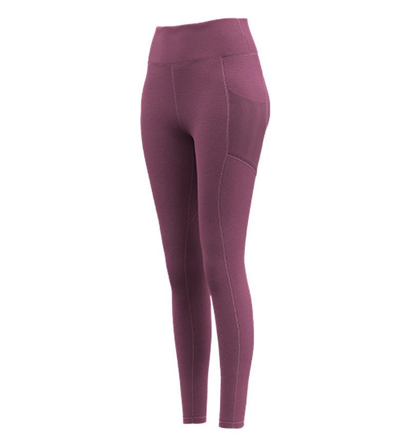 Pantalones de yoga sin marca de cintura alta, pantalones deportivos al aire libre, pantalones apretados, caderas elevadas, cintura alta, sensación desnuda, pantalones para mujeres