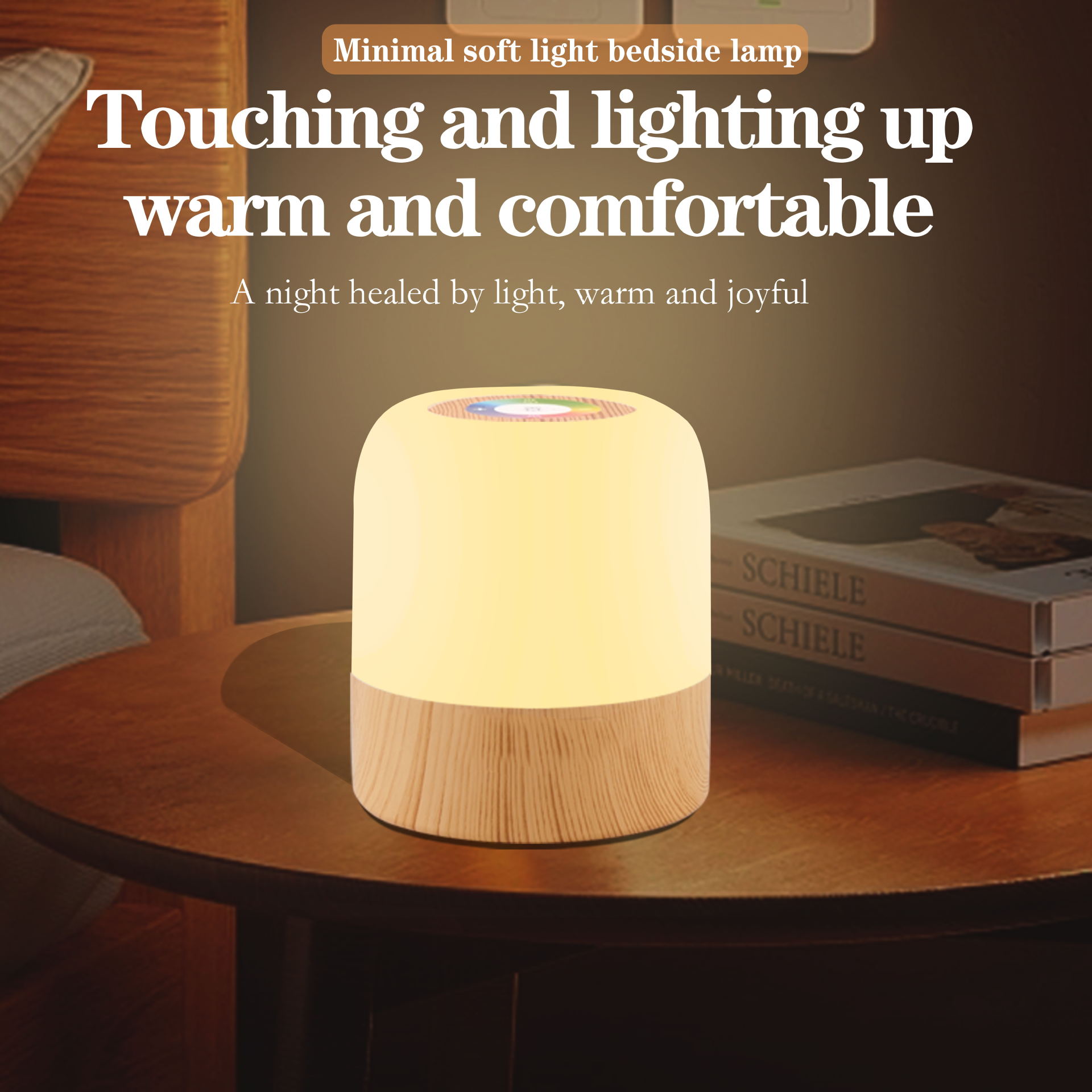 Veilleuse LED tactile rechargeable transfrontalière, lampe de chevet d'alimentation nocturne, lampe de table de dortoir, lampe d'ambiance_voghion.com