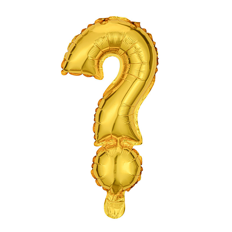 Signo de interrogación de globo de película de aluminio con signo de puntuación de 16 pulgadas y! # @ Globos de decoración de papel de aluminio de fiesta de cumpleaños