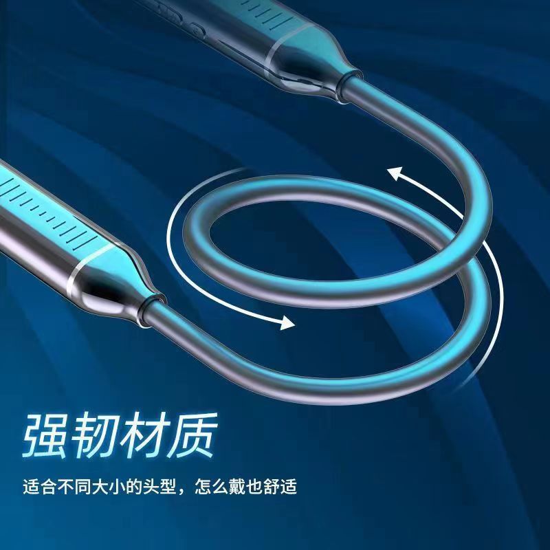 Hanging neck type wireless Bluetooth headset with digital display function large capacity stereo mobile phone universal Bluetooth headset