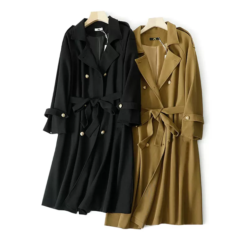 120-300斤大码女装风衣外套2025秋冬新款胖mm过膝时尚气质英伦风