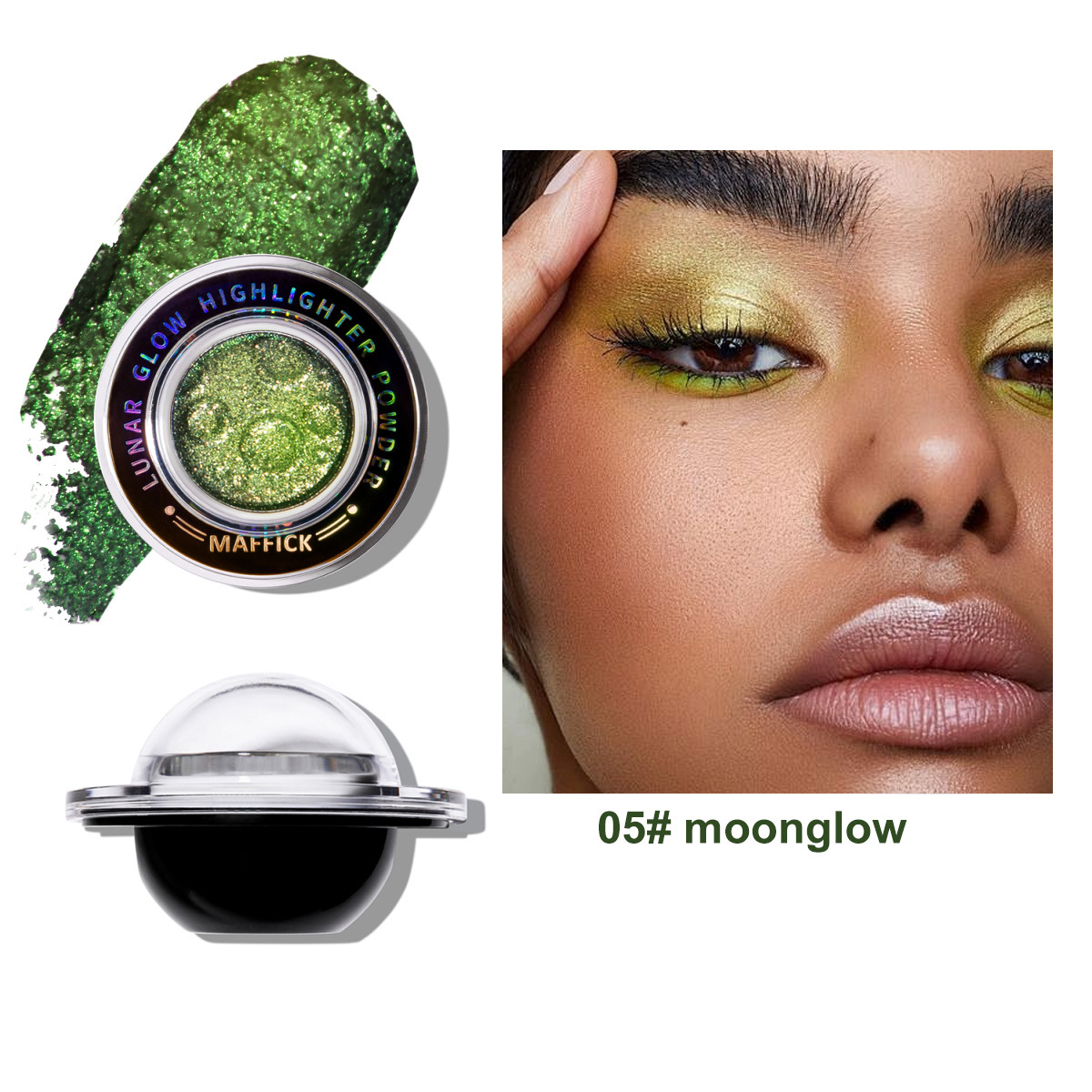 MAFFICK Polvo de alto brillo planetario transfronterizo para iluminar todo el cuerpo