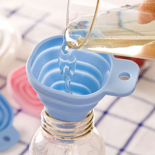 Portable Foldable Silicone Funnel Telescopic Long Neck Funnel Silicone Folding Funnel Kitchen Mini Funnel