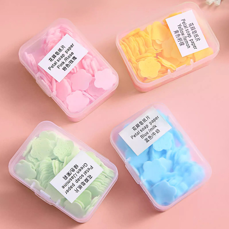 Disposable Travel Portable Hand Soap Paper Wholesale Mini Petal Boxed Soap Flakes Factory Direct Sales