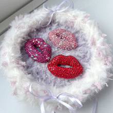 陶泥镶钻大红唇DIY手工饰品配件钥匙扣配饰 汽车钥匙挂件包包挂饰