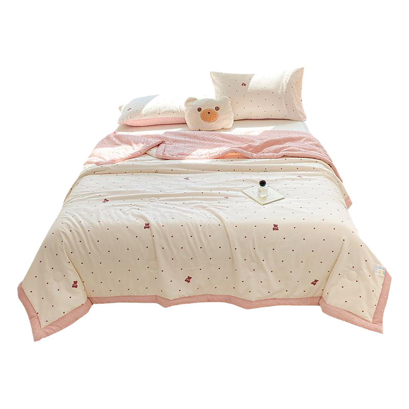 Edredón fresco de verano edredón de aire acondicionado para niños edredón doble de verano edredón fino lavable a máquina de algodón no algodón
