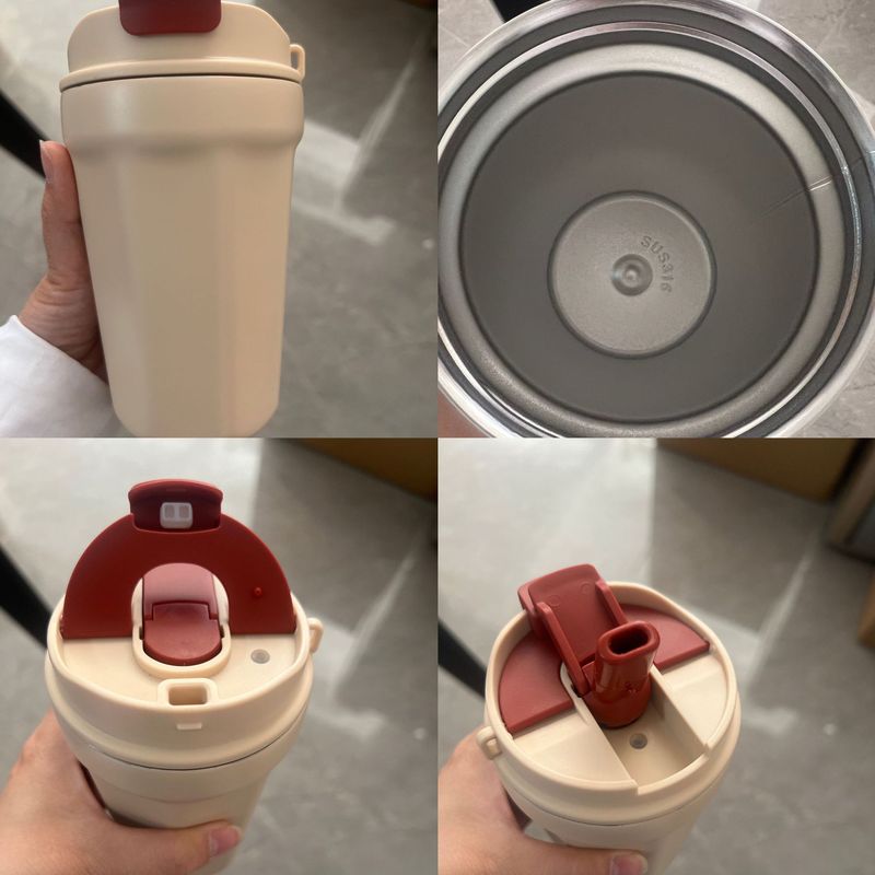 高颜値304ステンレス陶磁器内胆コーヒーカップレーザー彫刻ロゴストロー付き保温カップ卸売り|undefined
