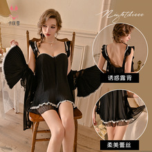 卡玫雪性感睡衣居家吊带睡裙女甜美风雪纺褶皱遮臀吊带裙原创2286