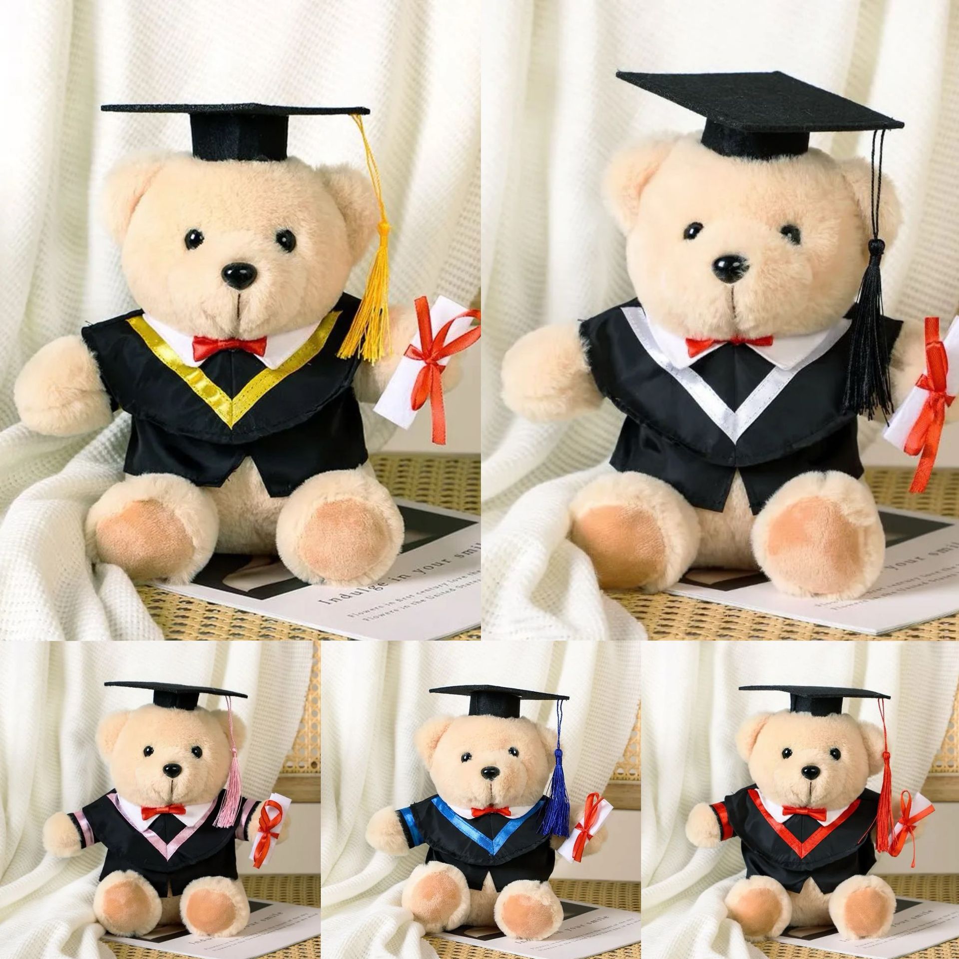 Graduation Bear Puppy Doctor Bear Teddy Toys Master Bachelor Uniform Teddy Bear Temporada de Graduation Impresión Regalo