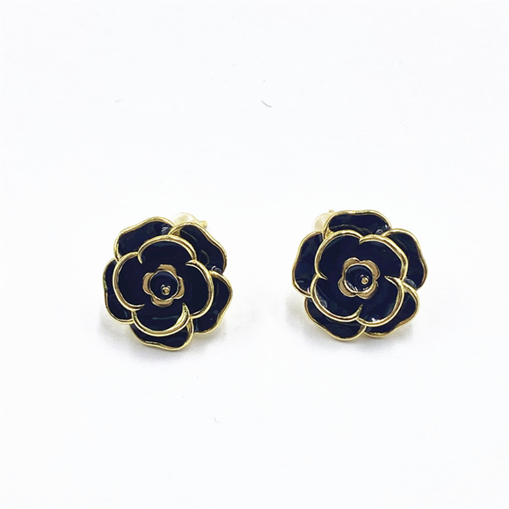 Enamel, Plating Design 1 Pair Simple Style Flower Enamel Plating Copper Ear Studs
