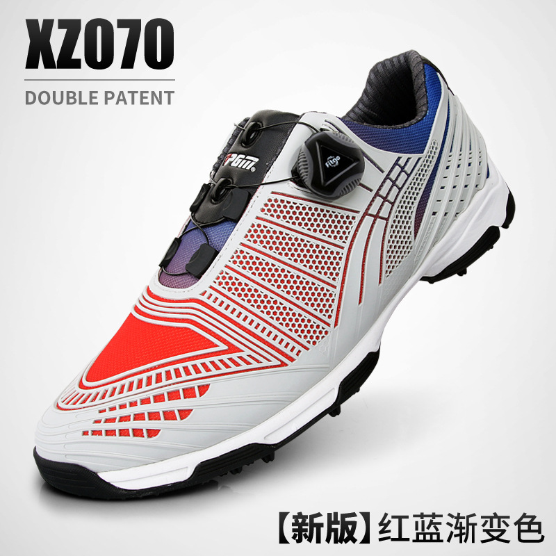 PGM メーカー直販 ゴルフシューズ メンズ ノブバックル 靴紐 スポーツシューズ グラデーションカラー 秋冬 紳士靴