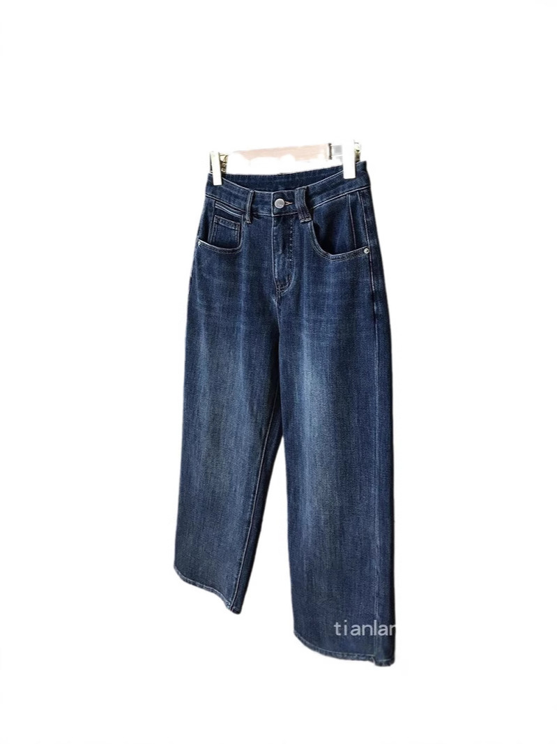 대형 공장의 상품은 정말 좋습니다  높은 허리 경미한 넓은 곡선 거대한 숨기기 고기 청바지 F101802