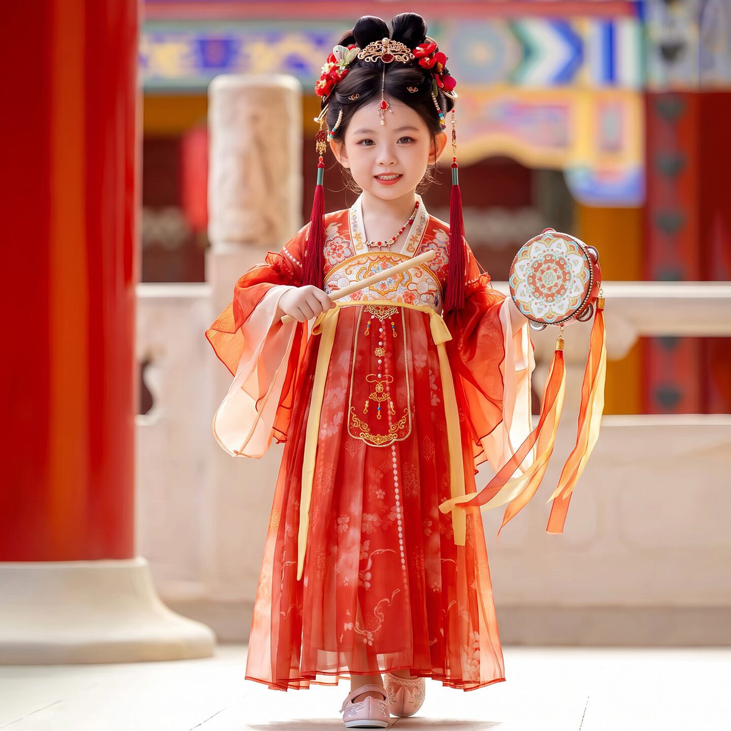 Hanfu-style dress for girls, 2026 new collection, traditional Chinese princess dress for children, beautiful ancient-style dress for little girls, perfect for the Mid-Autumn Festival