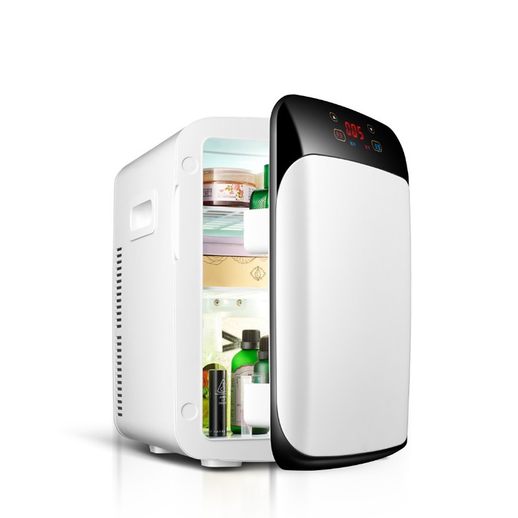 Nueva 15L de doble núcleo pantalla digital refrigerador del coche hogar del coche de doble uso mini refrigerador de baja potencia Oficina pequeño refrigerador