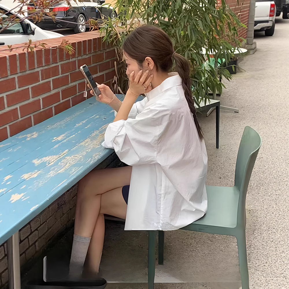 Lazy Style Long-sleeved Sunscreen Shirt Women's Summer and Autumn Korean Style Loose Stacked Top All-match Casual Shirt Jacket