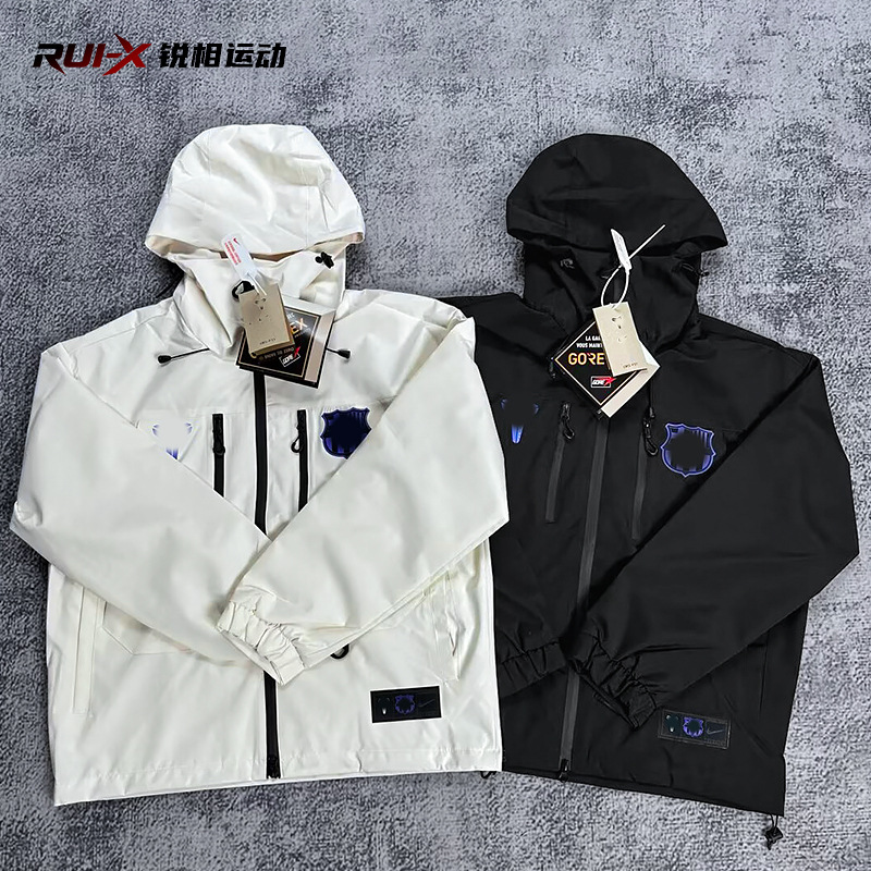 2526 New Style Football Jersey Popular Club Waterproof Windbreaker Large Size Hooded Sports Casual Jacket