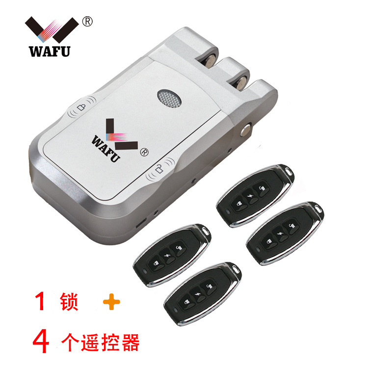 Cerradura de puerta antirrobo con control remoto invisible sin taladro para uso doméstico, con diseño de doble circuito y doble motor, de WAFU para comercio transfronterizo.