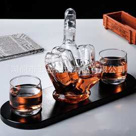 手指盛酒器 中指造型盛套装 高硼硅工艺酒瓶玻璃盛威士忌礼盒