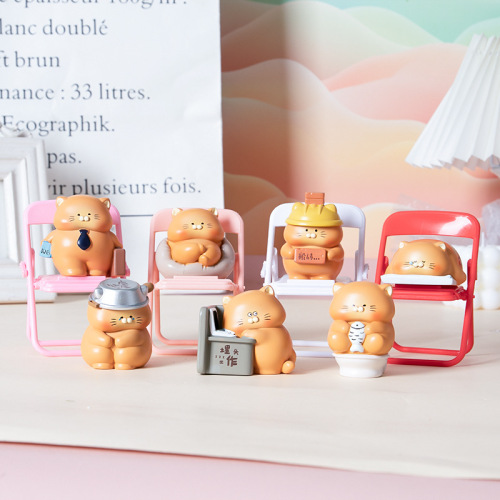 Meow Tuanzi Working Notes Blind Box Figure Ornament Cartoon Resin Craft Doll Trendy Anime Doll Gift Wholesale