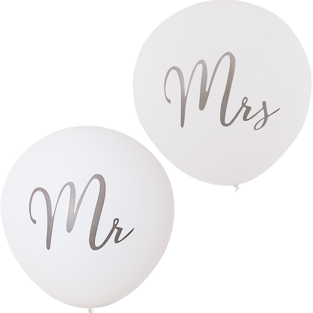36 pulgadas globo de látex redondo blanco MRMRS Impresión de látex Boda boda compromiso fiesta decoración globo