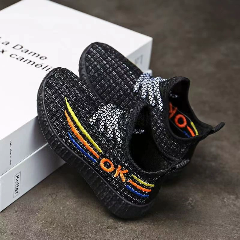 Детская обувь, мужские и женские, одинаковые сетчатые дышащие детские кроссовки, детские кроссовки среднего и большого размера, детская обувь с мягкой подошвой, трансграничная Внешняя торговля, оптовая продажа, обувь