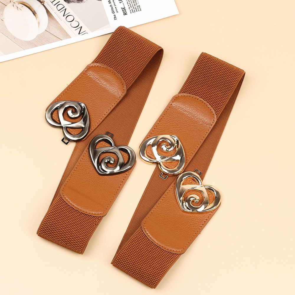 Love Elastischer breiter Bund für Damendekoration, Taillenabdeckungszubehör, vielseitiger Taillenverschluss, modischer und trendiger Damengürtel_voghion.com