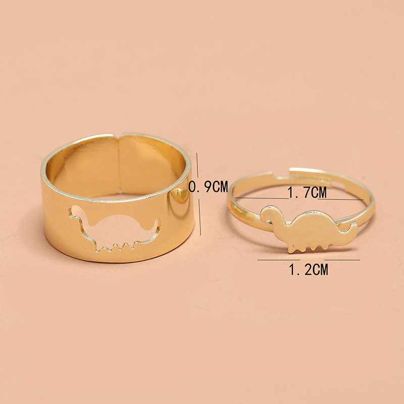 Fashion Simple Hollow Opening Adjustable 2-piece Dinosaur Ring Wholesale Nihaojewelry display picture 2