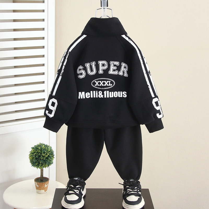 6150 Traje de ocio de otoño para niños 2025 Nuevo estilo Estilo occidental Suéter de primavera y otoño para niños Ropa deportiva Bebé de dos piezas