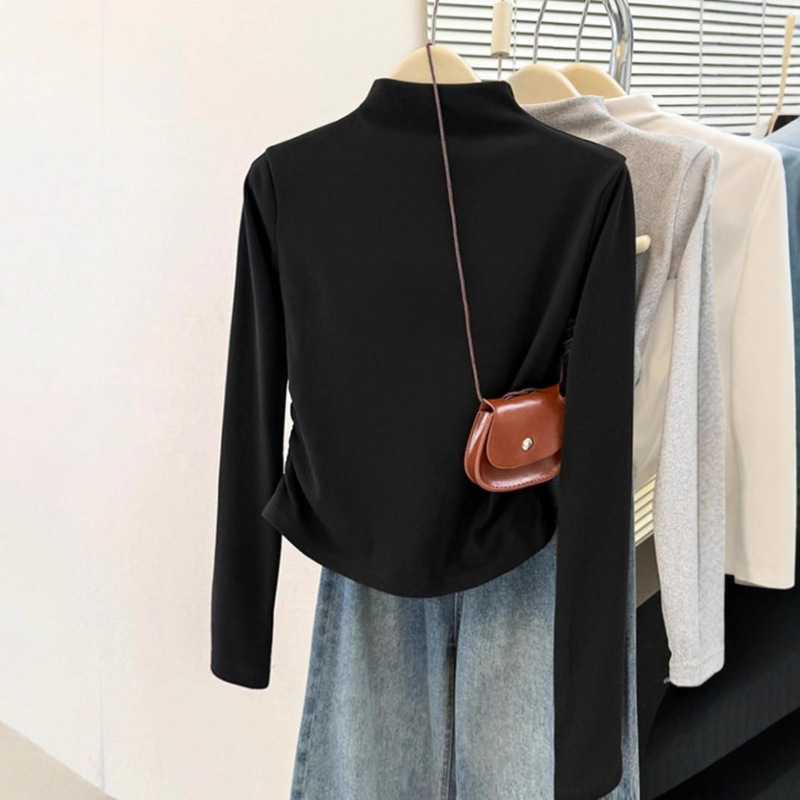 2025 Autumn and Winter New Style Half-High Collar Long-Sleeved T-Shirt for Women, Warm and Slim-Fitting, Made of Thermal Fabric, Suitable as an Inner Layer or Base Shirt 2025 Autumn and Winter New Style Half-High Collar Long-Sleeved T-Shirt for Women, Warm and Slim-Fitting, Made of Thermal Fabric, Suitable as an Inner Layer or Base Shirt