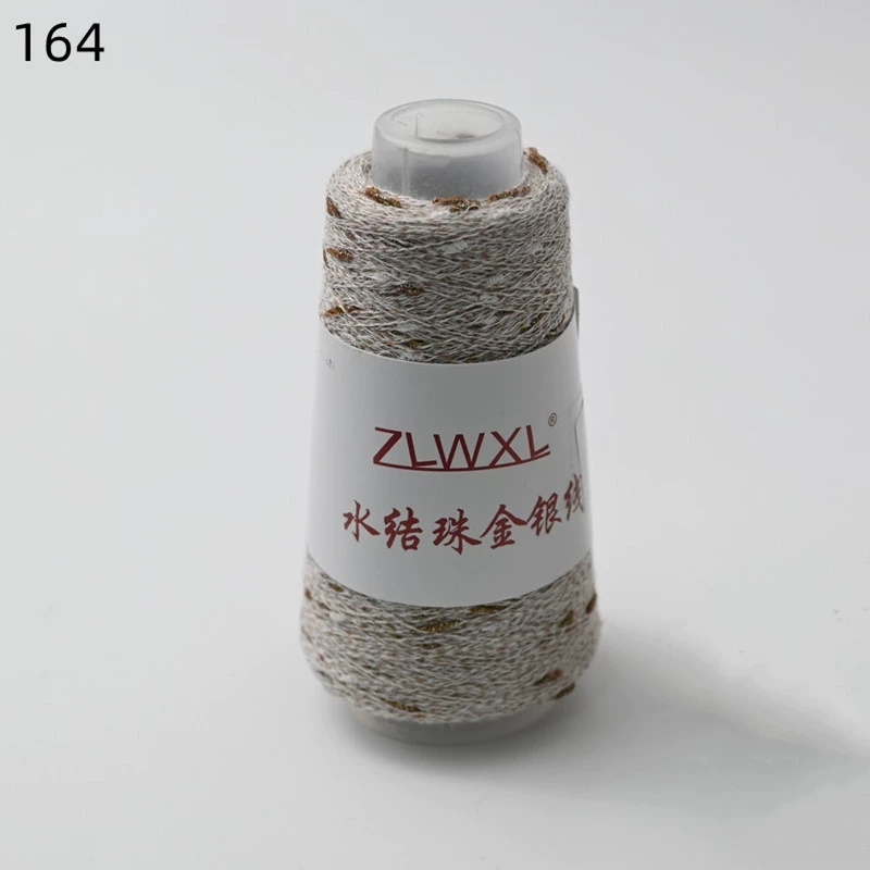 Woven silk threads handmade, 50 gram, gold and silver