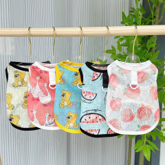 夏服 涼しい 通気性 ペット 犬 猫服 テディ ビション プードル リード付きベスト ペットベスト