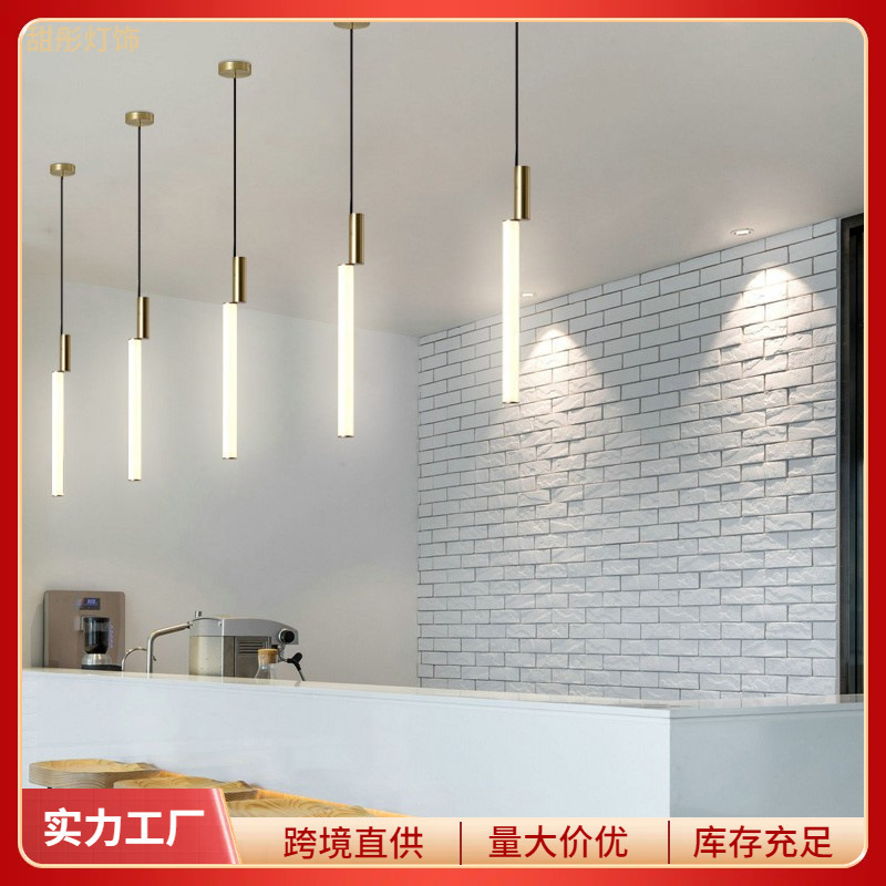Post-modern minimalist linear strip restaurant chandelier model room creative double-headed home round bedroom long line Post-modern minimalist linear strip restaurant chandelier model room creative double-headed home round bedroom long line