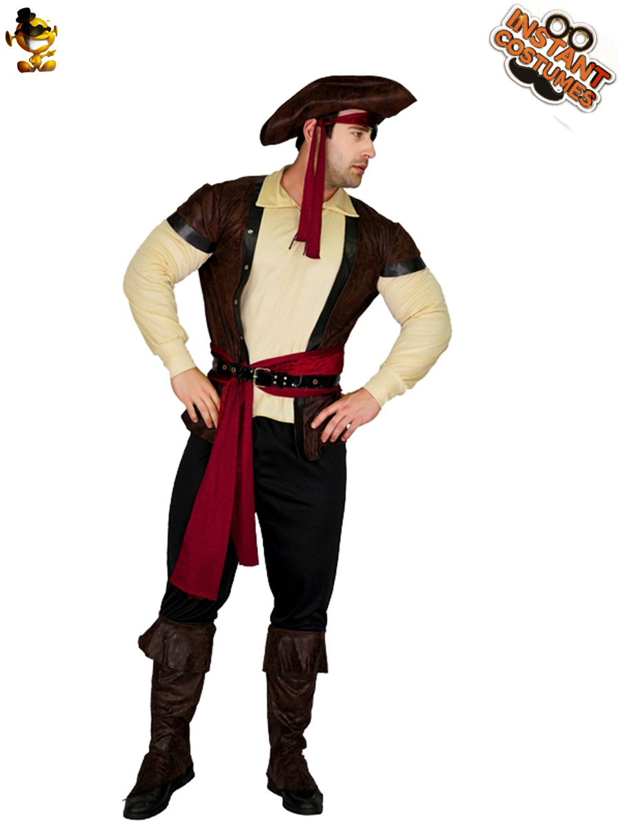 Halloween adulto hombres grandes de cuero pirata rendimiento traje Cosplay juego de rol partido traje de la etapa