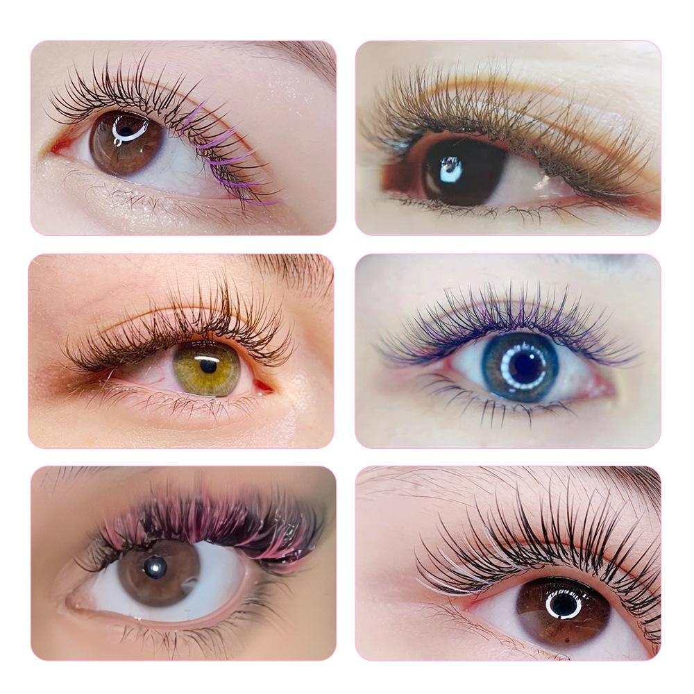 NAGARAKU injerto pestañas color mezclado macaron japonés color caramelo redondo único maquillaje de belleza pestañas postizas