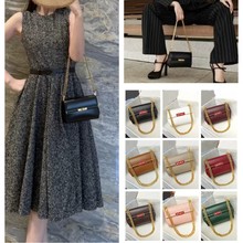 新款时尚高级女士牛皮手提单肩斜挎包凯莉包简约通勤链条包腋下包