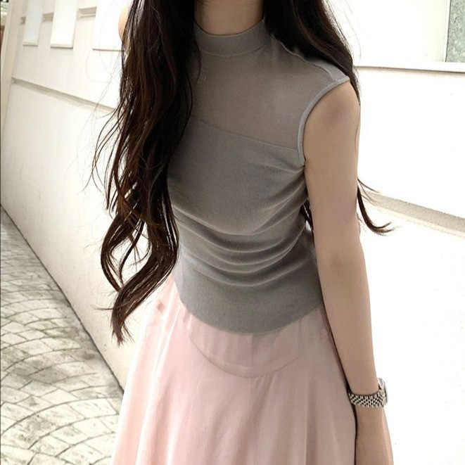 Okmash "Light Makeup Style" Korean-Style Women's Summer Slim-Fit Knit Top and Chiffon Skirt Two-Piece Set Okmash "Light Makeup Style" Korean-Style Women's Summer Slim-Fit Knit Top and Chiffon Skirt Two-Piece Set