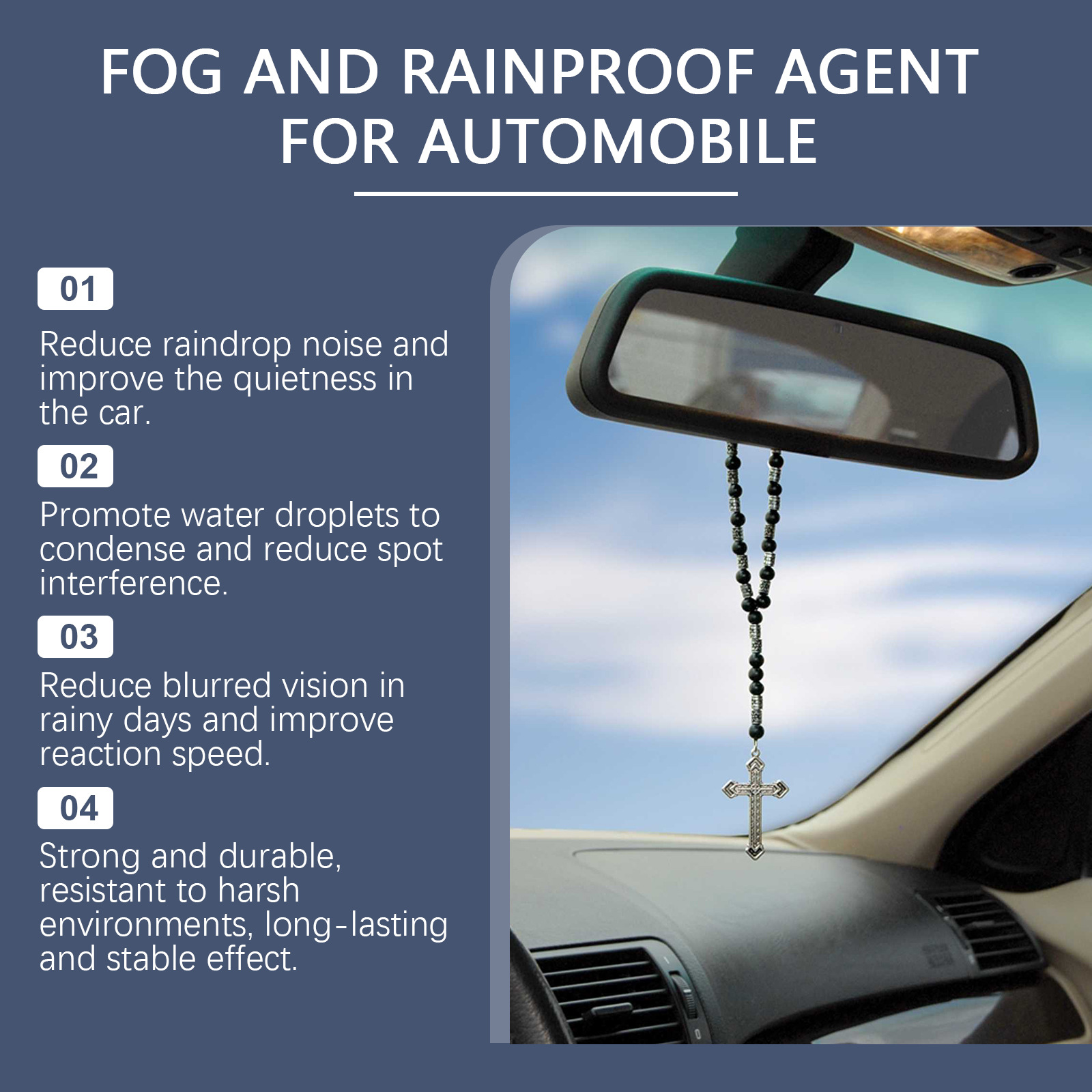 Homonth Car Glass Anti-Fog and Rain-Proof Agent, Car Window Anti-Rain and Waterproof Cleaning Spray for Car Glass
