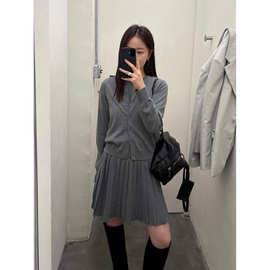 TG 学院女孩 开衫+T恤+半裙省心穿搭纯色针织三件套2026春款26571