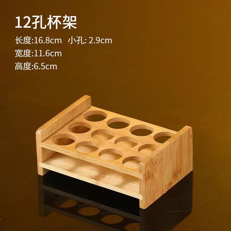 Portavasos de estante de vino creativo del hogar portavasos de madera de bambú copa de vino blanco pequeña taza de vino bandeja de almacenamiento estante de taza de espíritus