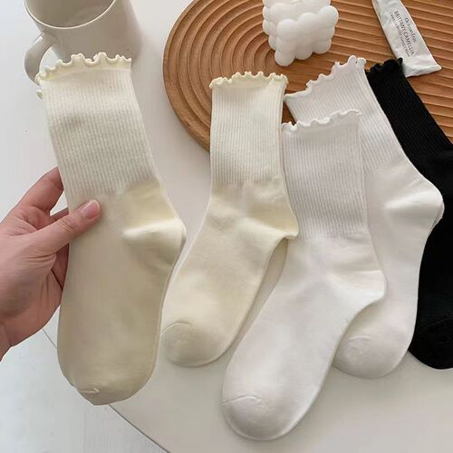 Fungus lace socks women's mid-calf socks ins trendy summer thin cute Japanese summer Mary Jane socks